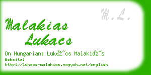 malakias lukacs business card